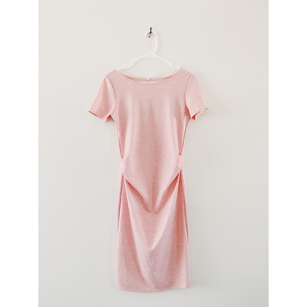 Maternity Fitted Bodycon Short Sleeve Midi Dress